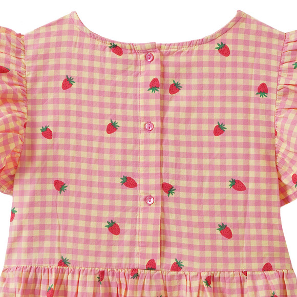Yigga Mädchen Kleid mit Erdbeer-Print