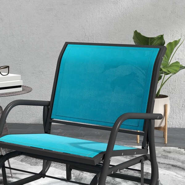 Outsunny Glider/Rocking Chair Set with Breathable Mesh Fabric,Curved Armrest