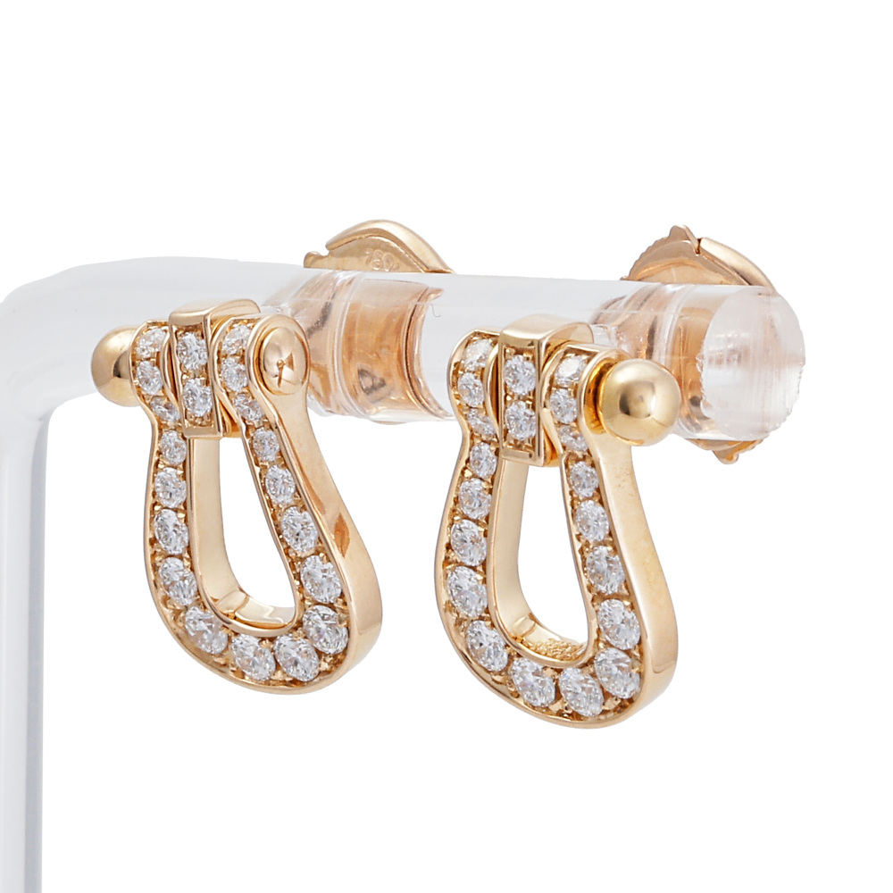 FRED Force 10 Mm Full Diamond Earrings 18K Rose Gold 8B0233