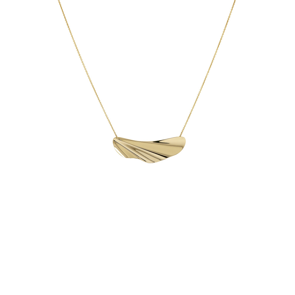 Tiffany & Co. Elsa Peretti Feather Motif Necklace 18K Yellow Gold