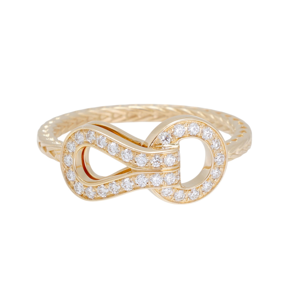Cartier Agraf Ring 18K Rose Gold Diamond B4217400