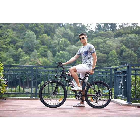 350/500W Electric Mountain Bike 26″ E-Bike 36/48V 8/12.5Ah Removable Battery E-Bike 32MPH 21 Speed Gears Adult E-Bike Commuter Bike