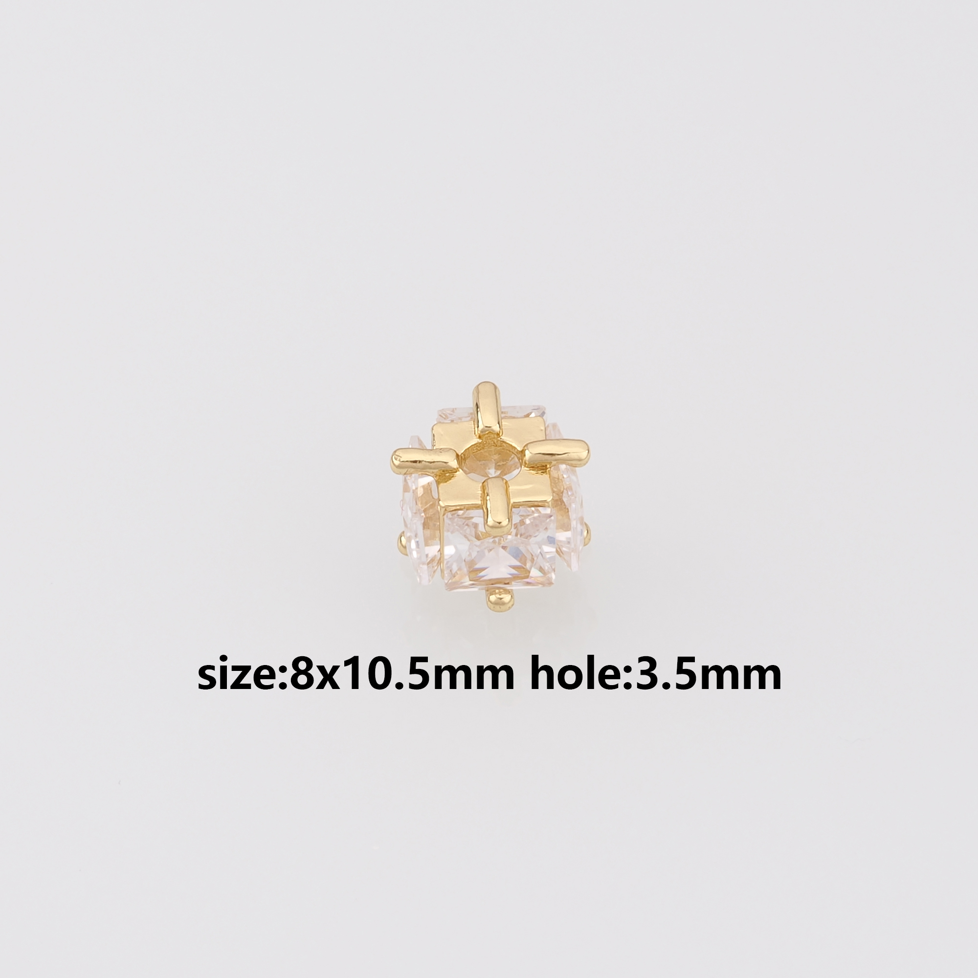 18K Gold Filled Square Spacer Beads,Square Bead,Dainty Bead for Bracelet Jewelry Necklace Making Supply