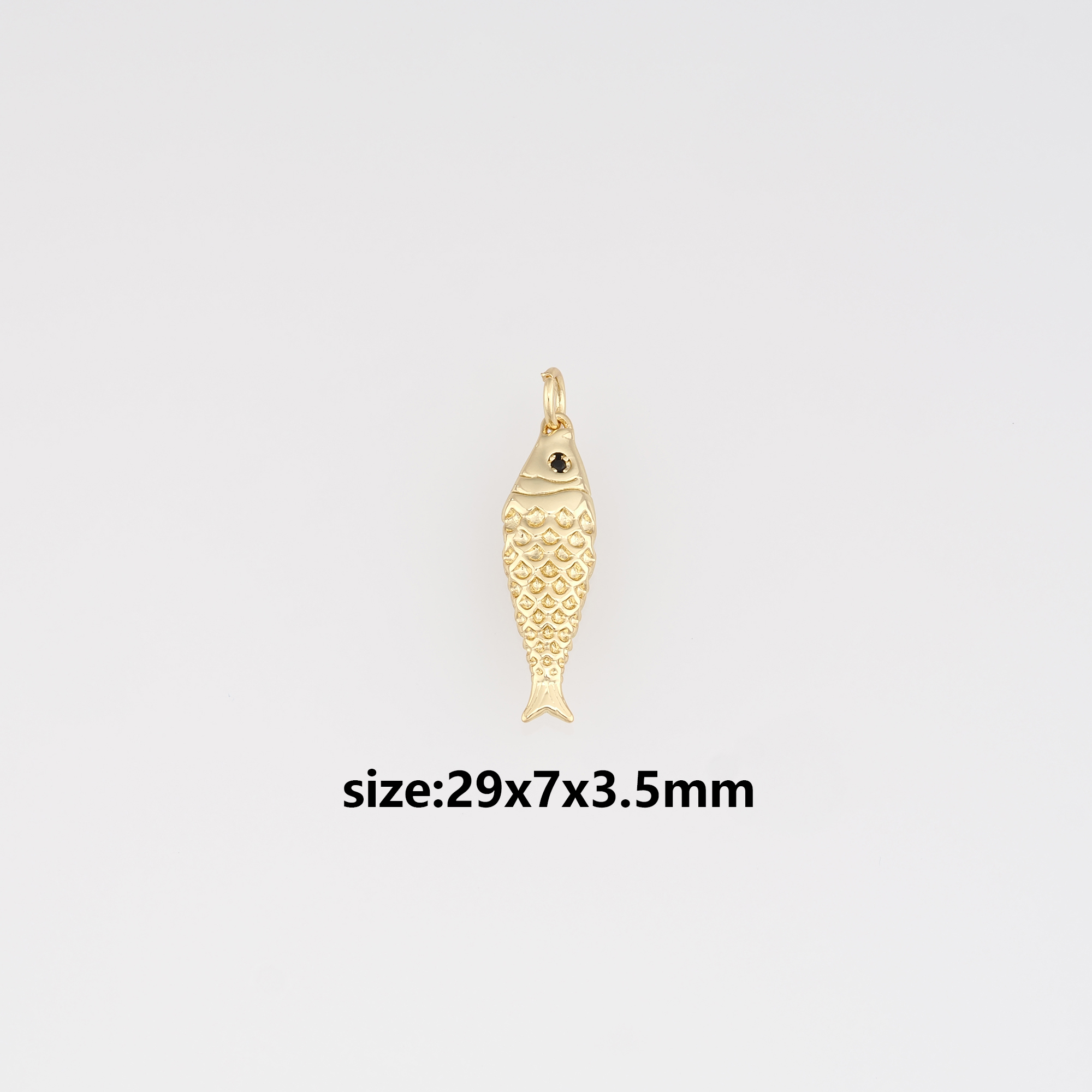 18K Gold Filled Fish Pendant,Fish Charm Earrings Necklace for DIY Jewelry Making Supply