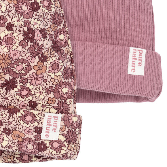 Topomini Pure Collection 2 Baby Mützen mit Rippstruktur