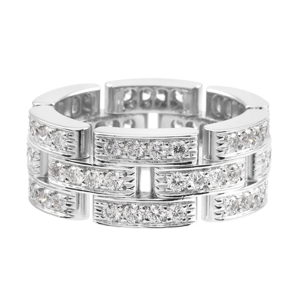 Cartier Mayon Pantale Ring 18K White Gold Diamond
