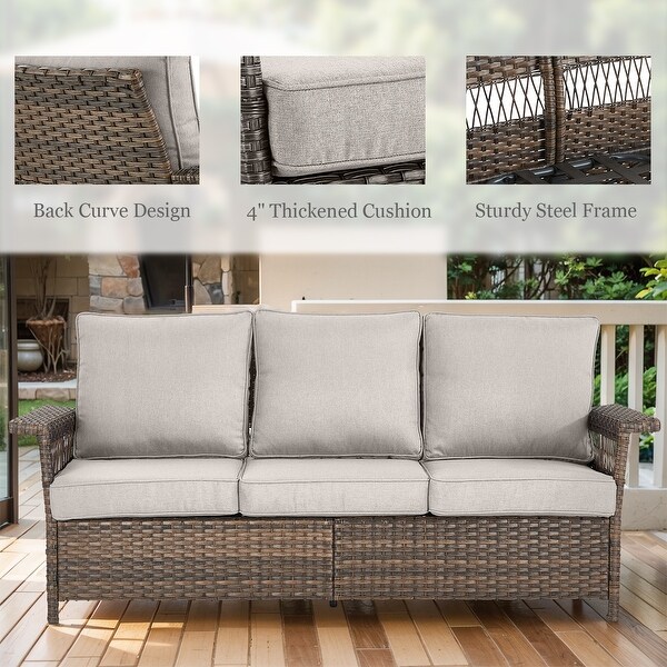 7PCS 3Seat Sofa,2 Swivel Chairs,2 Armchairs,2 Ottomans