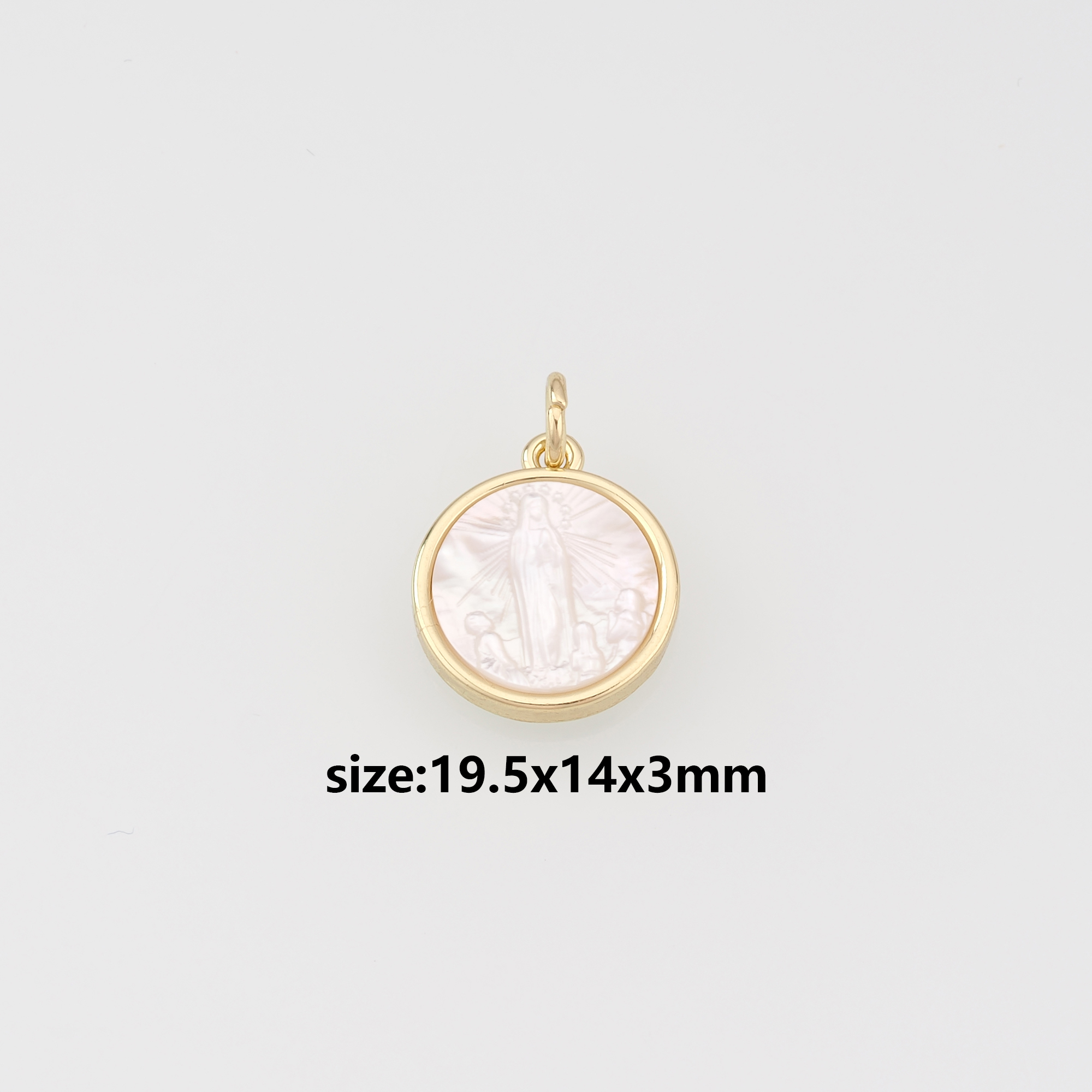 18K Gold Filled Virgin Mary Pendant,Religious Charm Earrings Necklace for DIY Jewelry Making Supply