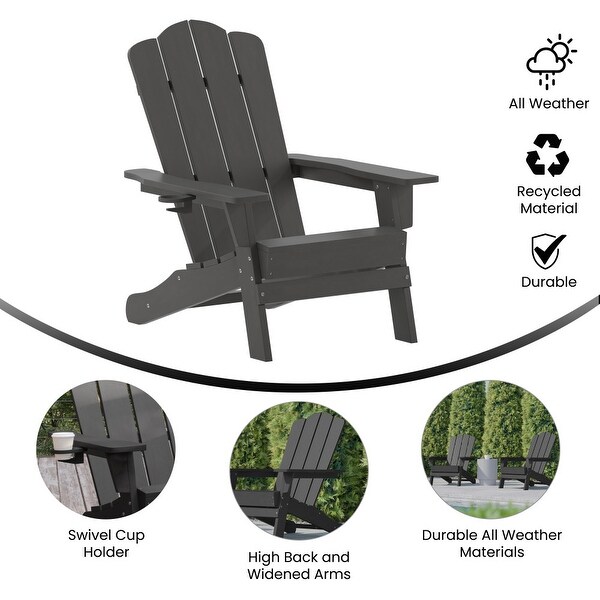 Commercial Grade AllWeather Adirondack Chair with Swiveling Cupholder