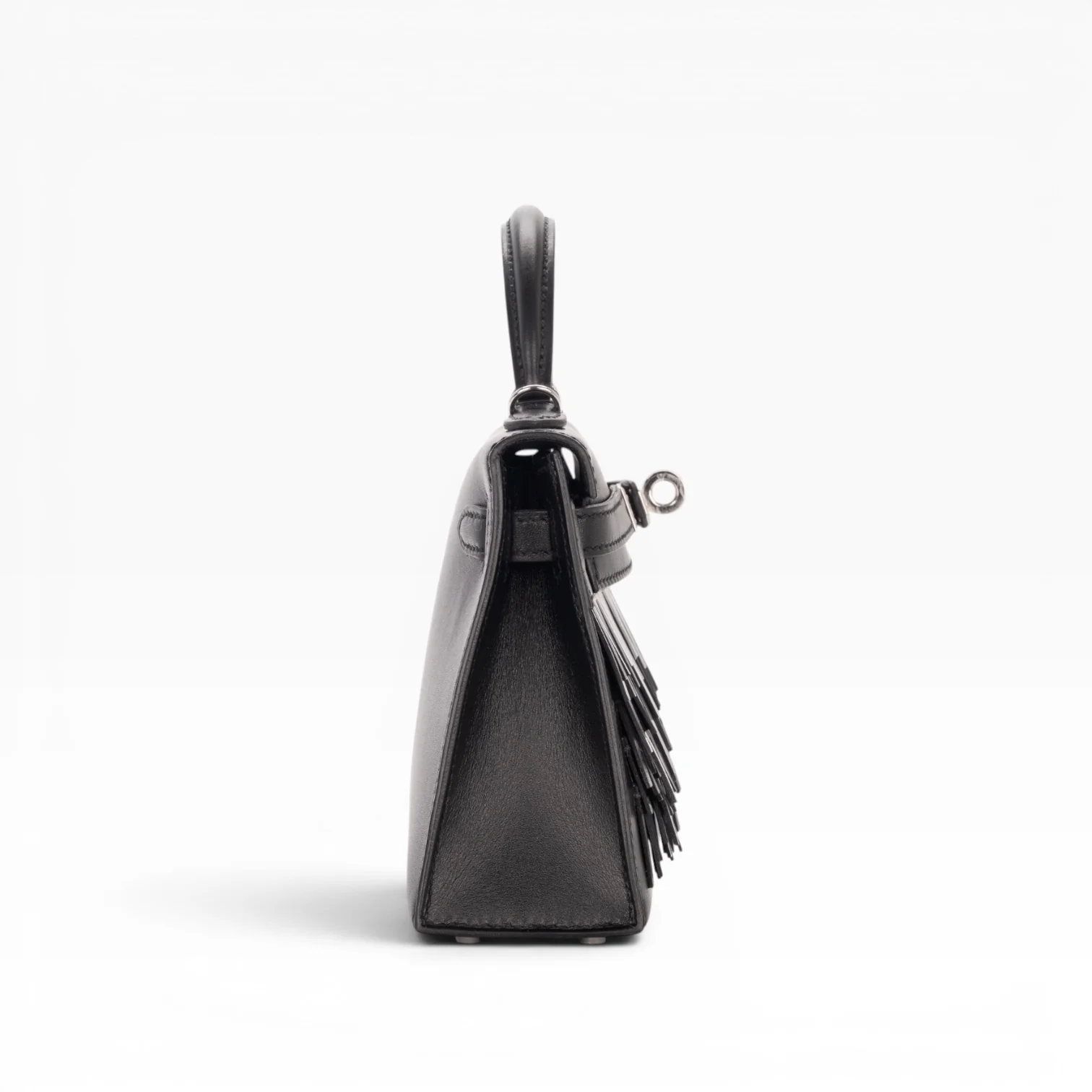 Hermès Mini Kelly II 20 Pampilles Sellier Noir Tadelakt & Sombrero Palladium Hardware