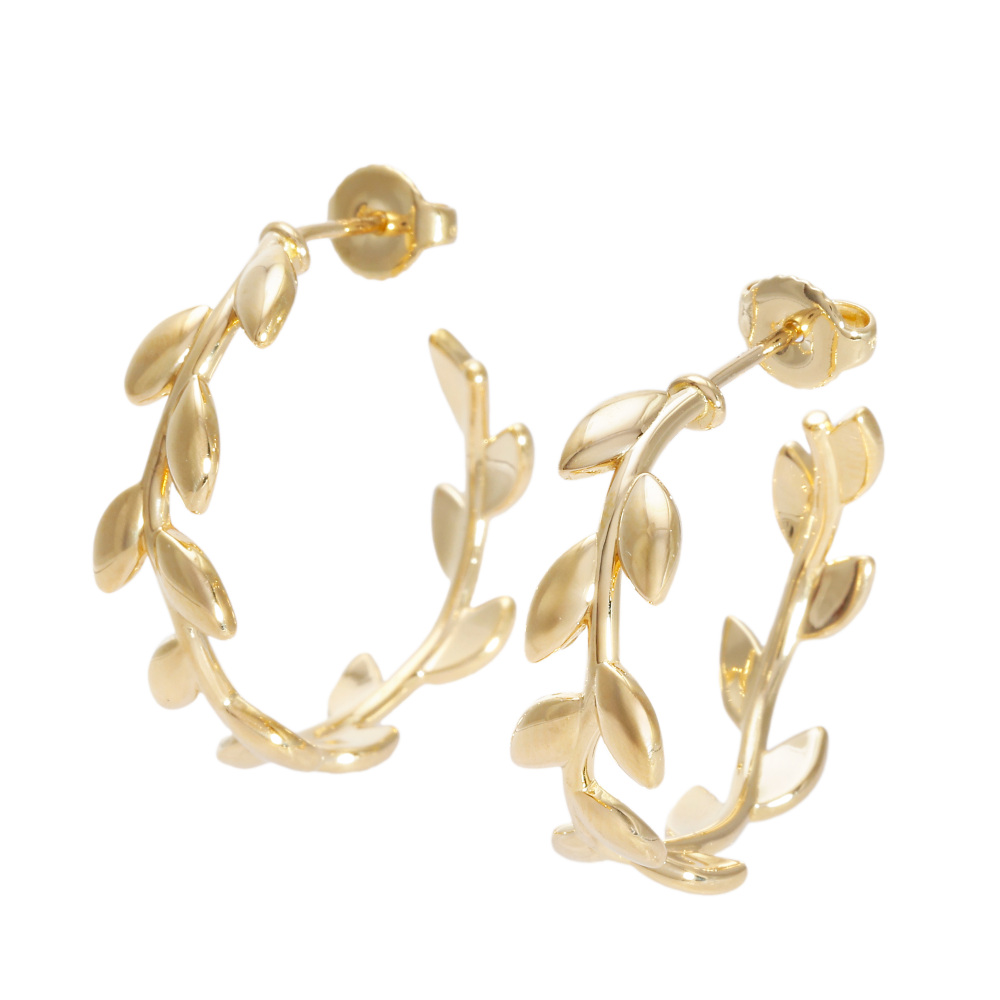 Tiffany & Co. Olive Leaf Hoop Paloma Picasso Earrings 18K Yellow Gold 60571996