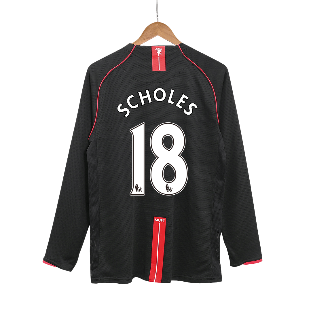 Retro Soccer Jersey SCHOLES #18 Manchester United Away Long Sleeve 2007/08