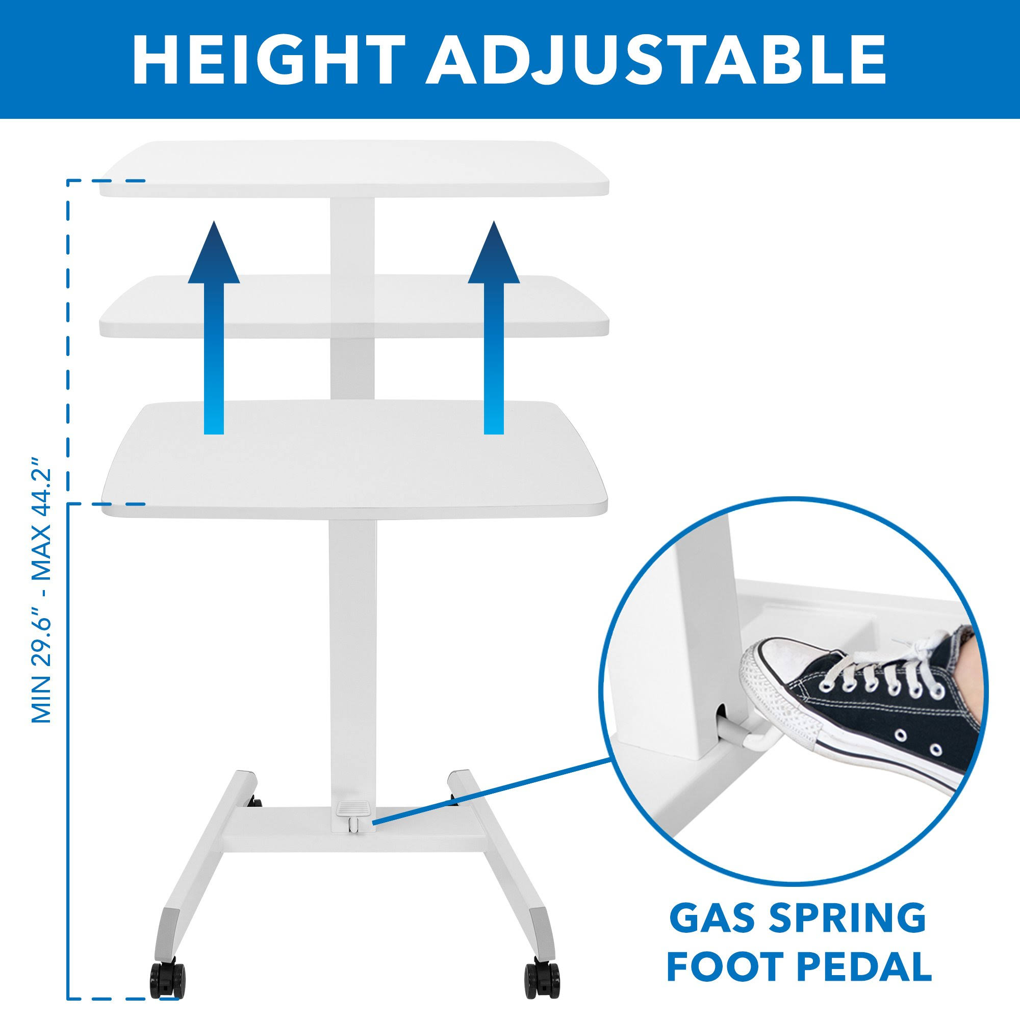 Mount-It! Adjustable Rolling Laptop Desk