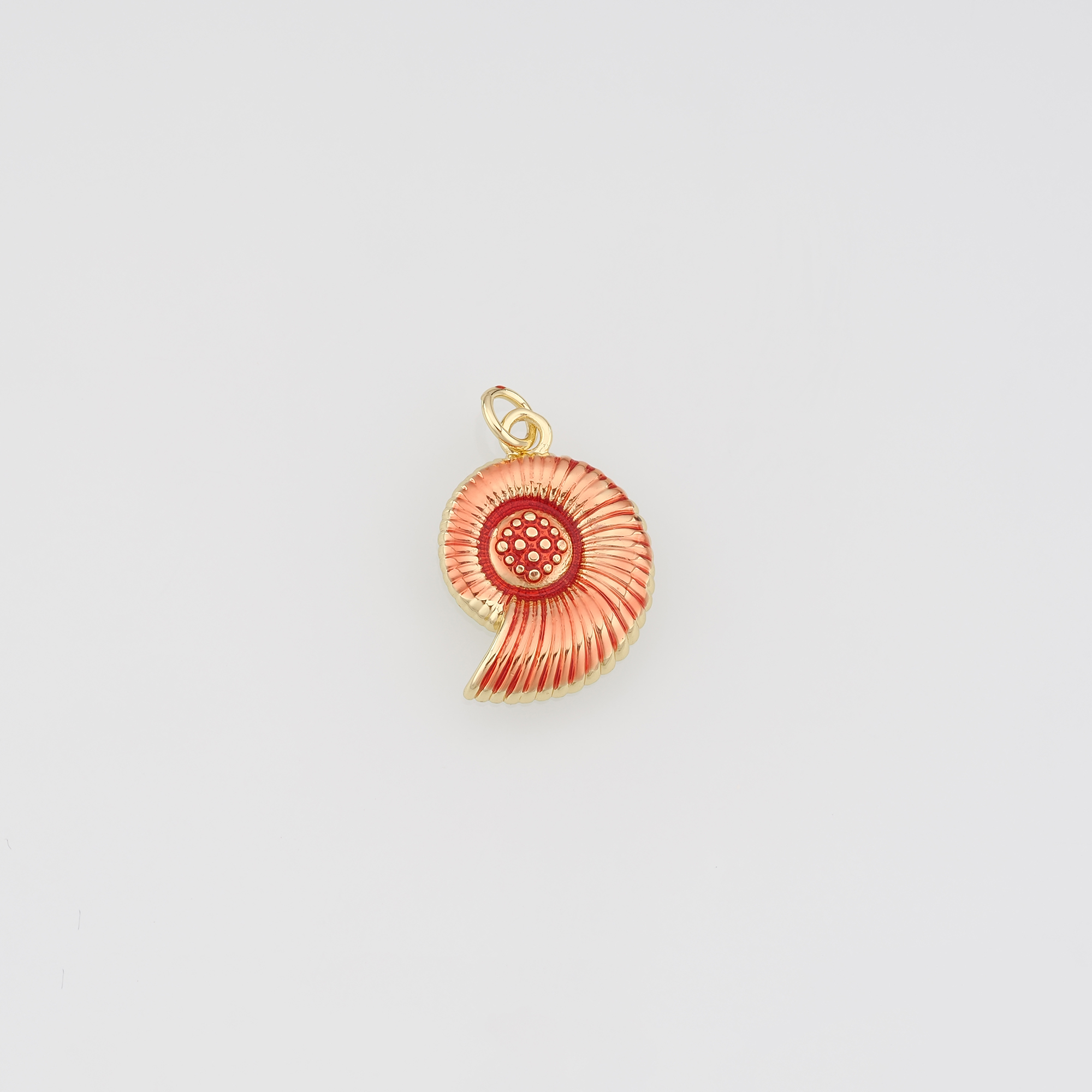 18K Gold Filled Conch Shell Pendant,Enamel Ocean Shell Charm Earrings Necklace for DIY Jewelry Making Supply