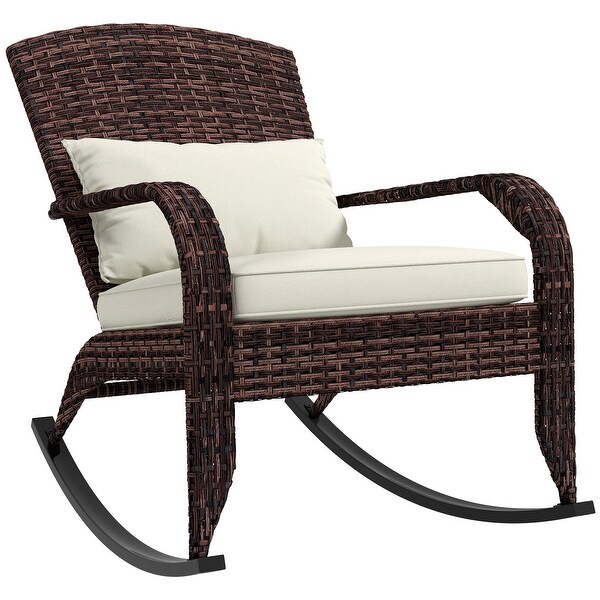 Outdoor Wicker Adirondack Rocking Chair