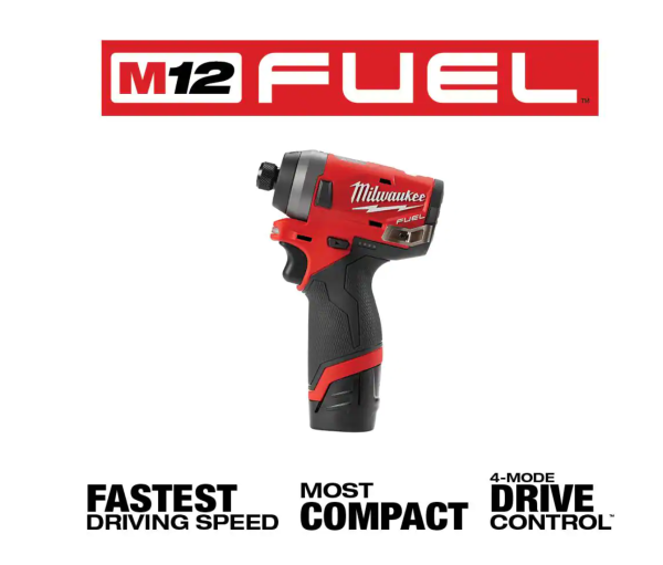 2553-22-2420-20 M12  12V Lithium-Ion Brushless Cordless 1/4 in. Hex Impact Driver Kit W/ M12