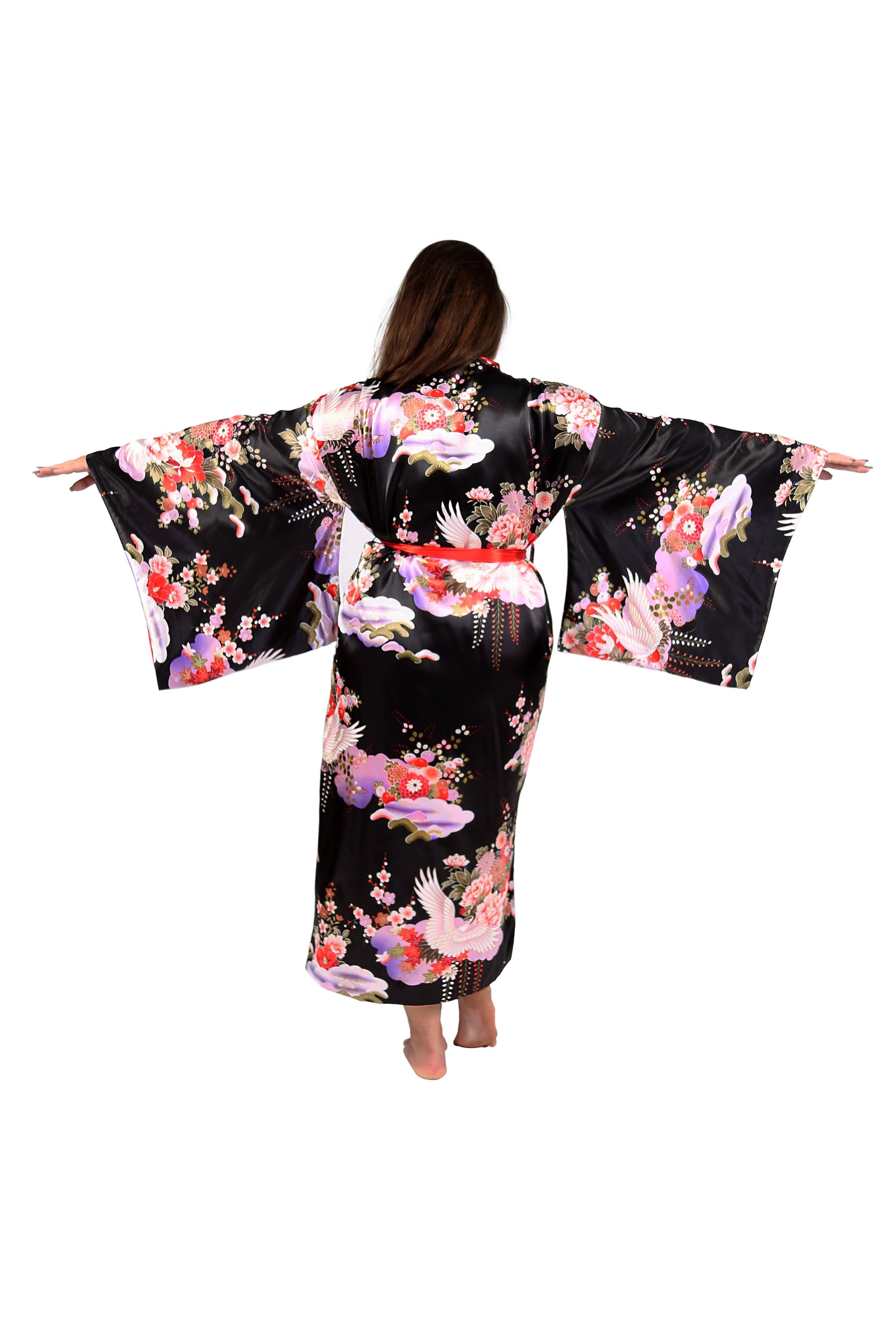 La Cera Satin Kimono Robe - 2x