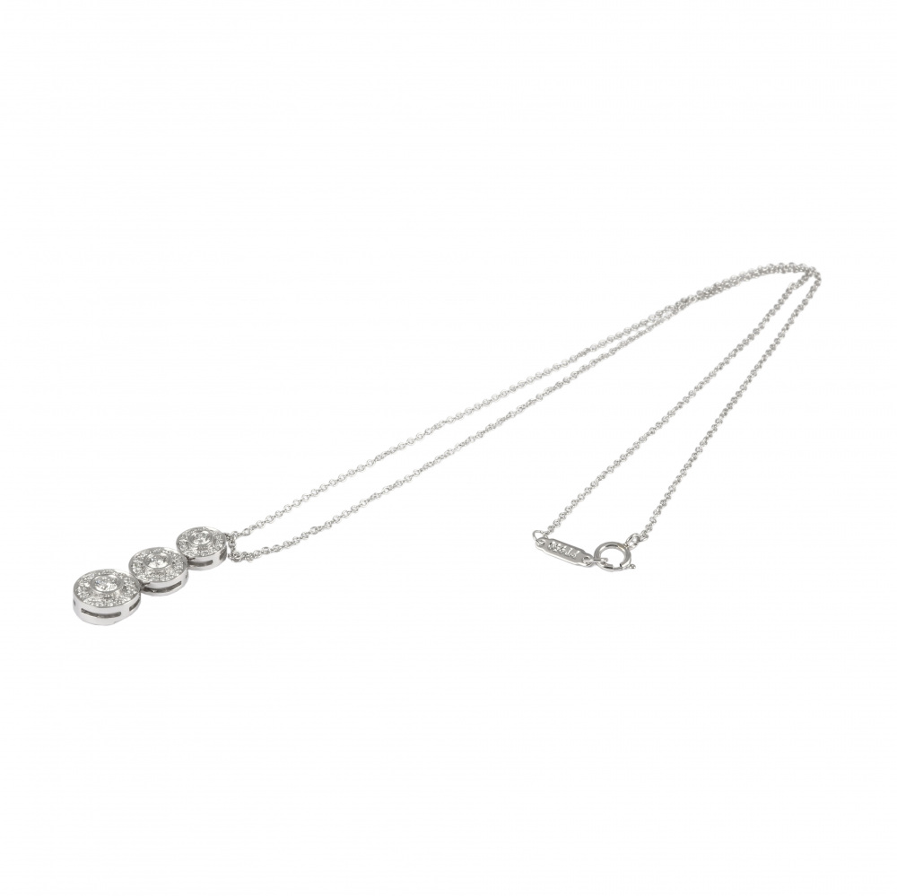 Tiffany & Co. Tiffany Circlet Triple Drop Diamond PT950 Necklace Platinum