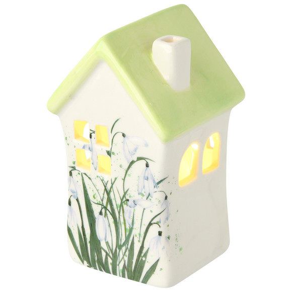 My Home Kleines LED-Dekohaus mit Verzierung