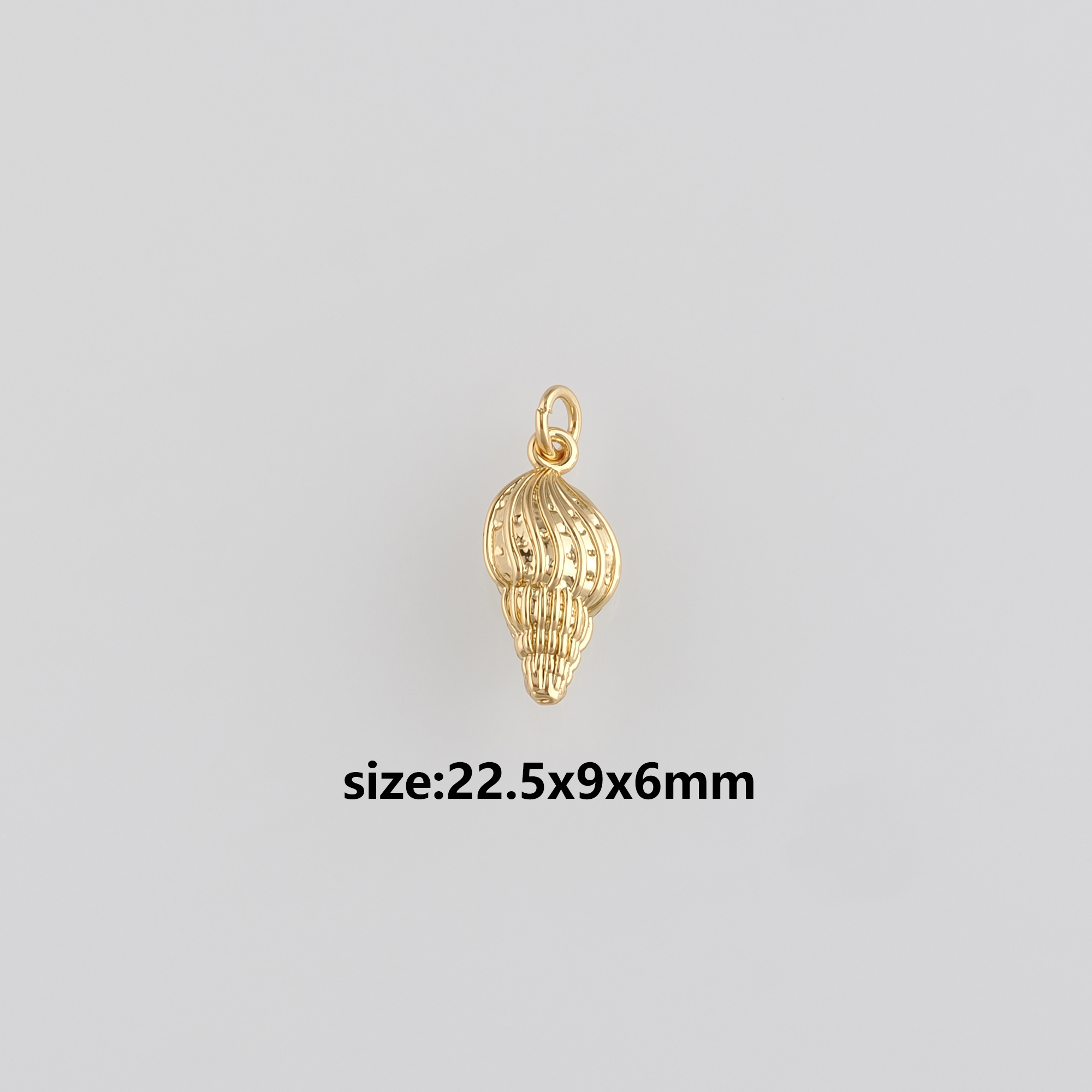 18K Gold Filled Conch Shell Pendant,Ocean Shell Charm Earrings Necklace for DIY Jewelry Making Supply