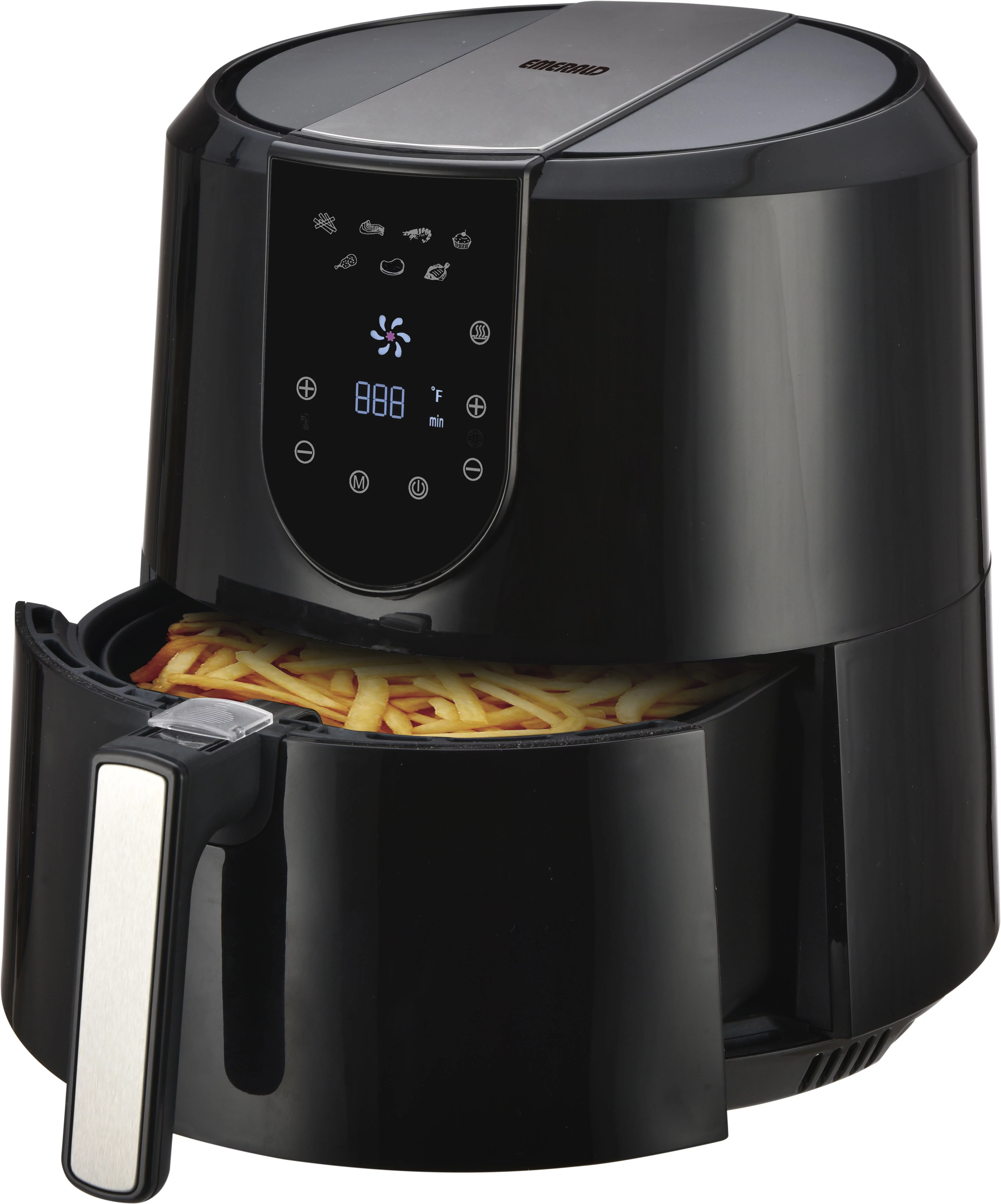 Emerald Air Fryer 5.2 Liter Capacity w/ Digital LED Touch Display & Slide out Pan/Detachable Basket 1800 Watts (1807)