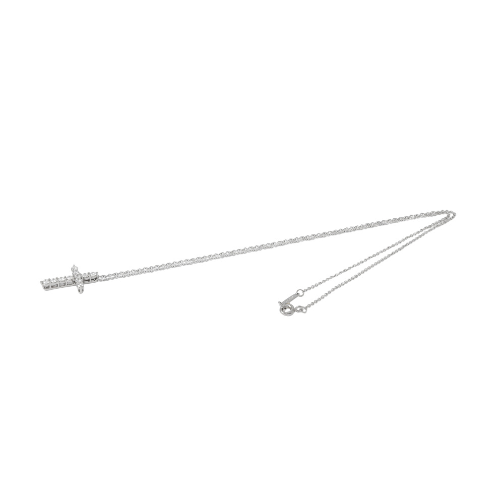 Tiffany & Co. Cross Diamond Necklace Platinum 60007429