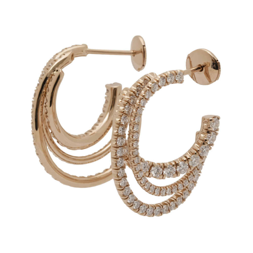 Cartier Ethancel Do Hoop Pavé Setting Earrings 18K Rose Gold N8515190
