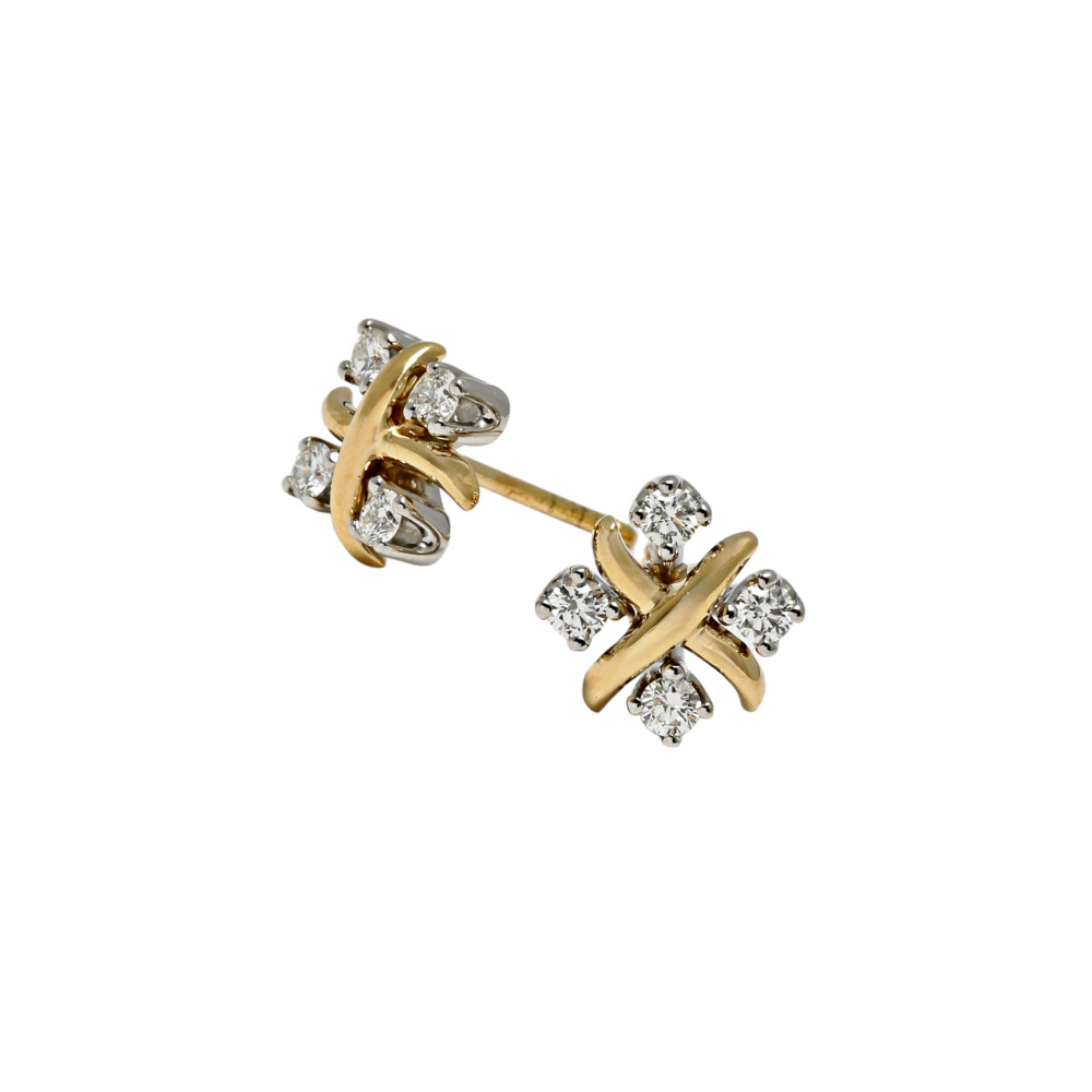 Tiffany & Co. Jean Schlumberger Rin Earrings Platinum & 18K Yellow Gold Diamond 60090615
