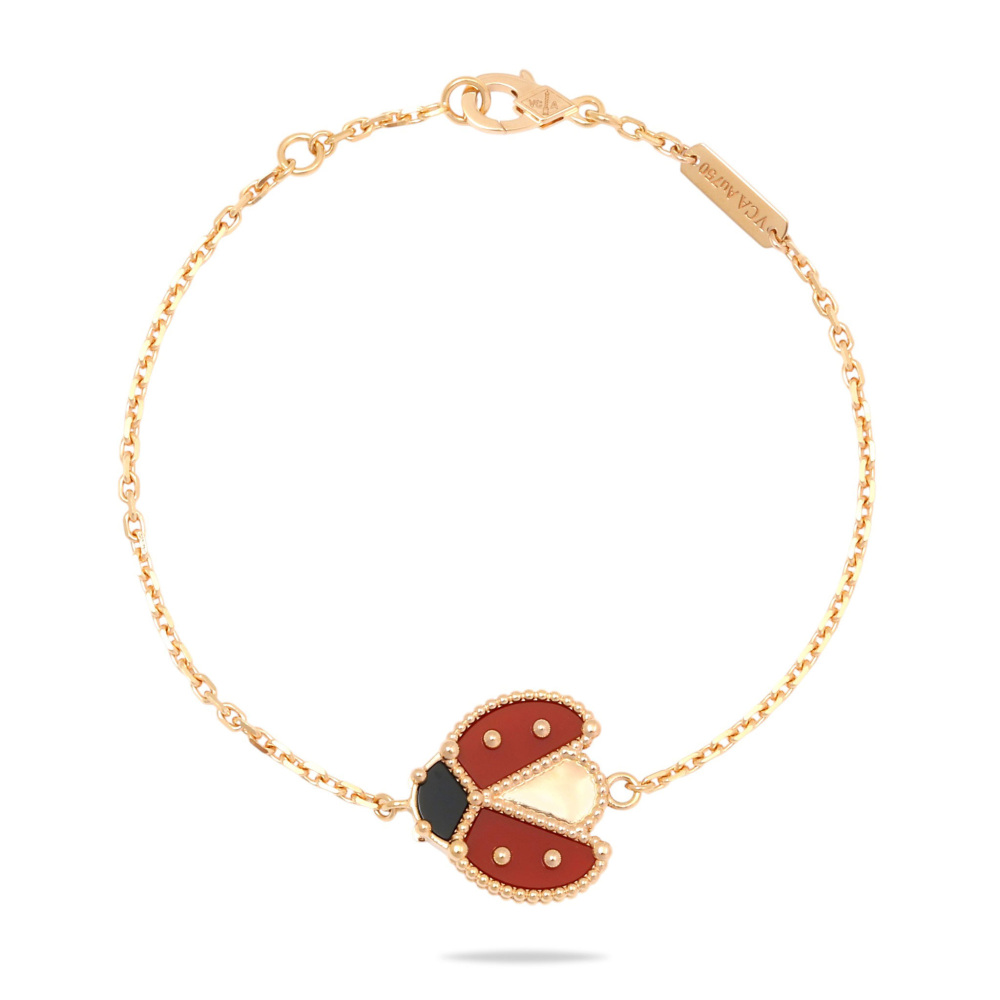 Van Cleef & Arpels Fauna Lucky Spring Open Wing Ladybug Bracelet 18K Rose Gold VCARP7R100