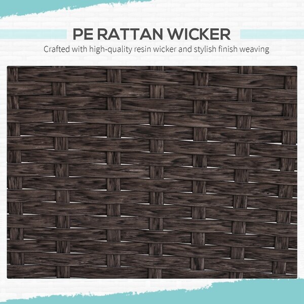 Outsunny 5piece Wicker Patio Chairs,Ottomans,and Coffee Table Set