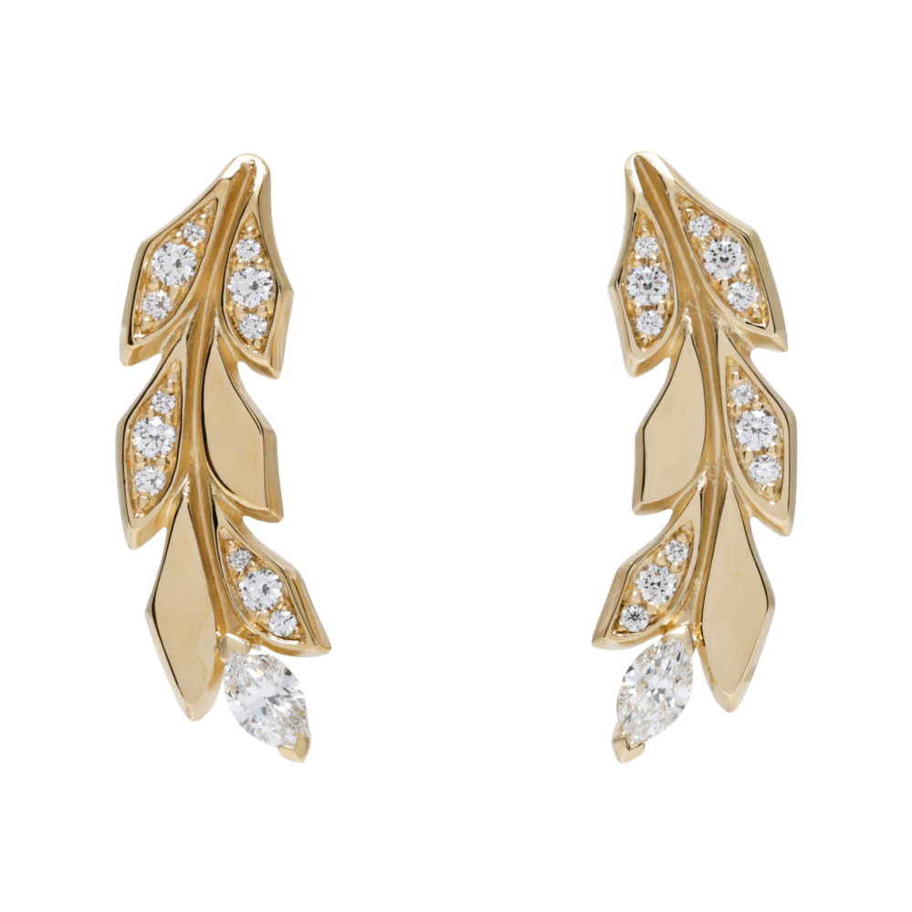 Tiffany & Co. Victoria Vine Climber Earrings 18K Yellow Gold