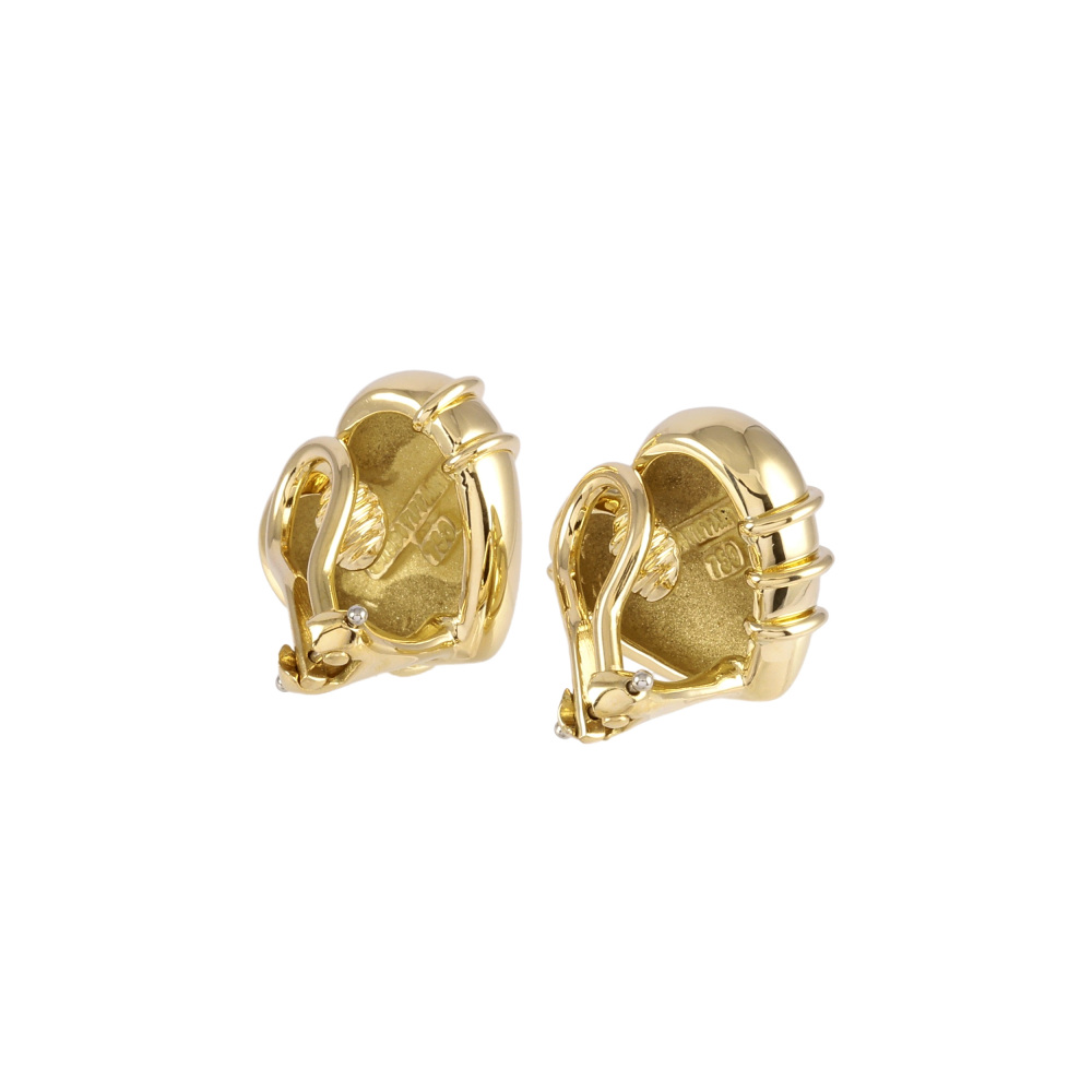 Tiffany & Co. Paloma Picasso Heart Arrow Earrings 18K Yellow Gold