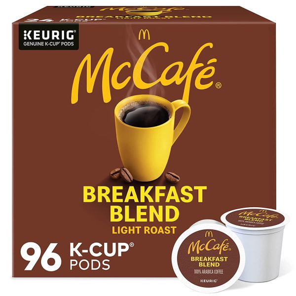 McCafé Breakfast Blend, Keurig Single Serve K-Cup Pods, Light Roast Coffee Pods, 96 Count