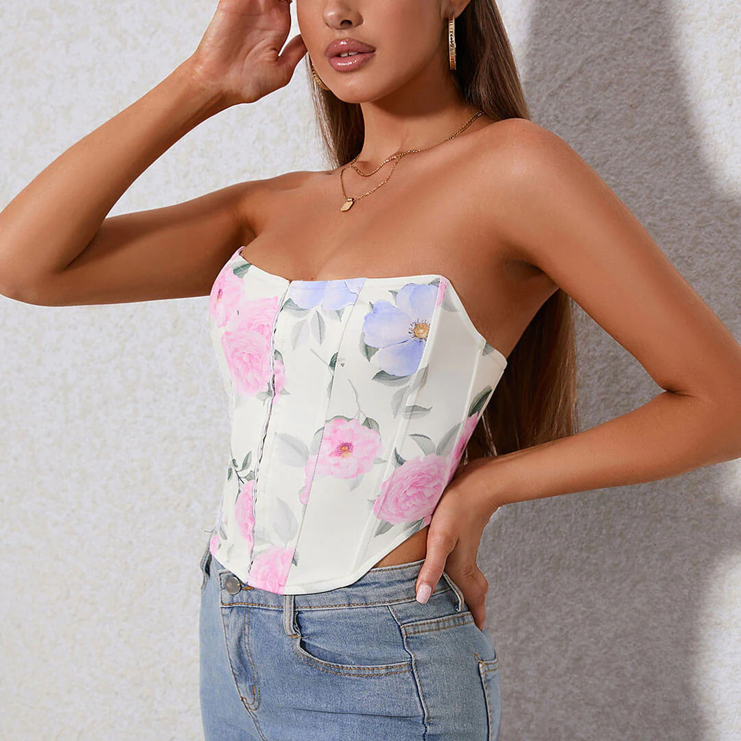 Lace Up Corset Crop TopClistos