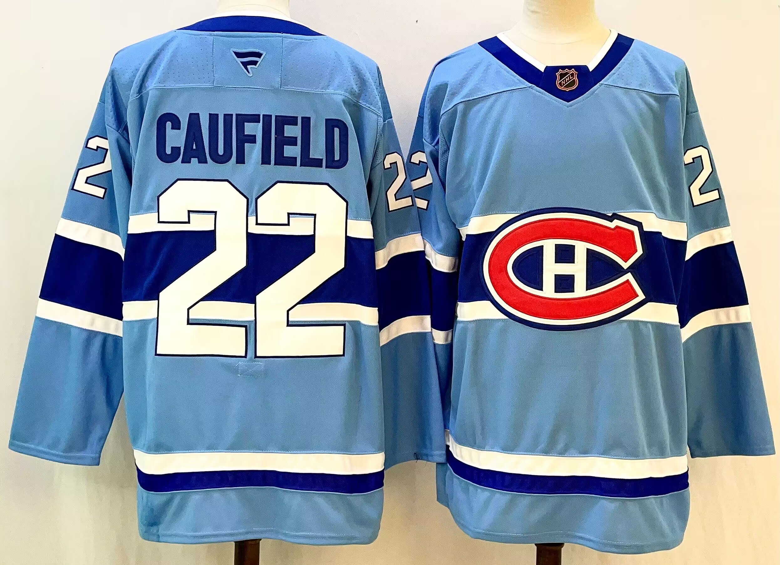 Men's Montreal Canadiens Cole Caufield #22 Fanatics Blue Breakaway Player Jersey