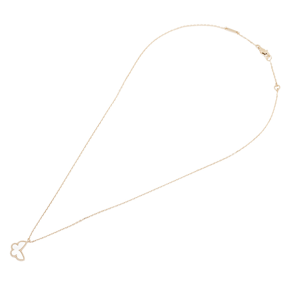 Van Cleef & Arpels Sweet Papillon Necklace 18K Yellow Gold Mother of Pearl VCARF69300