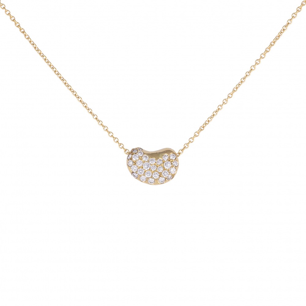 Tiffany & Co. Elsa Peretti Beans Meredia Necklace 18K Yellow Gold Diamond