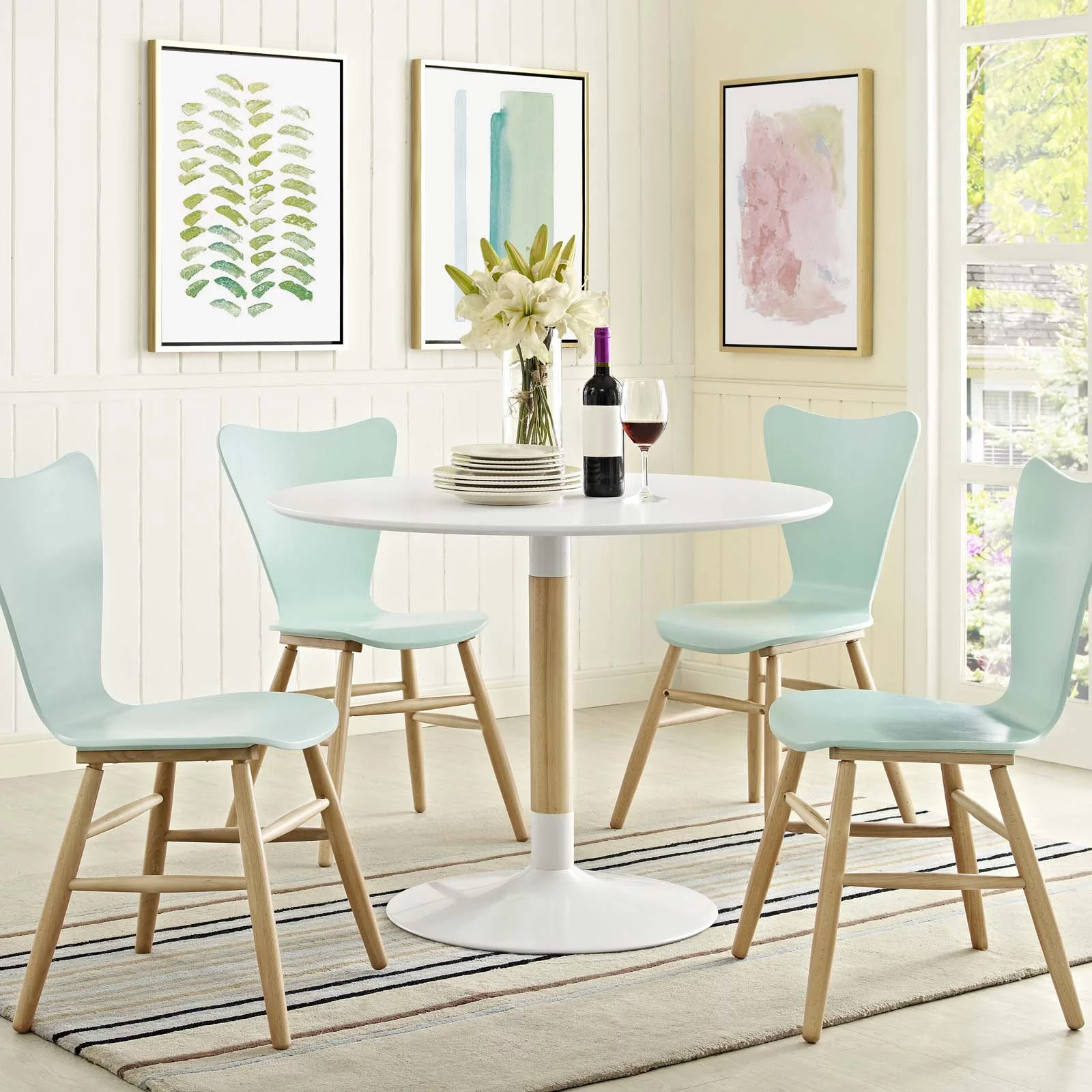 Modern Contemporary Urban Design Kitchen Dining Room Dining Table, Wood, White