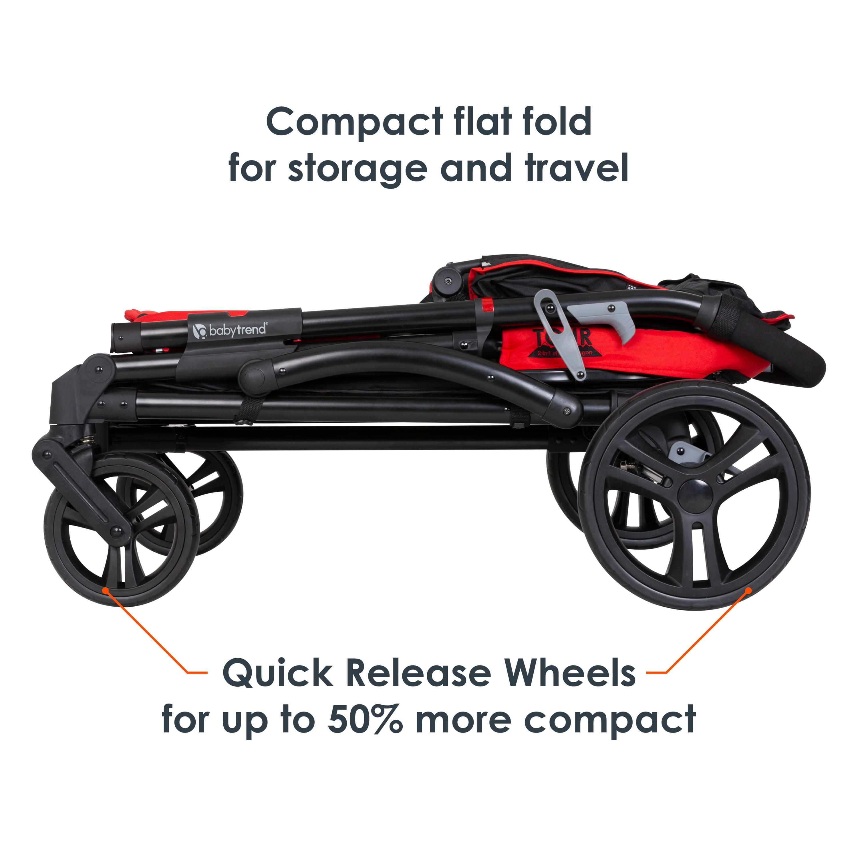 Baby Trend Tour 2-in-1 Stroller Wagon – Mars Red – Red