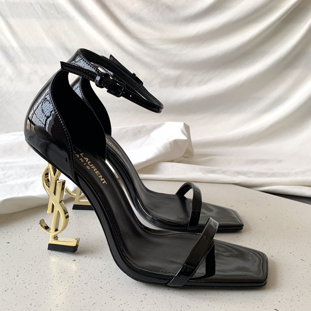 YSL classic single-strap letter high-heeled sandals - cnluxepick