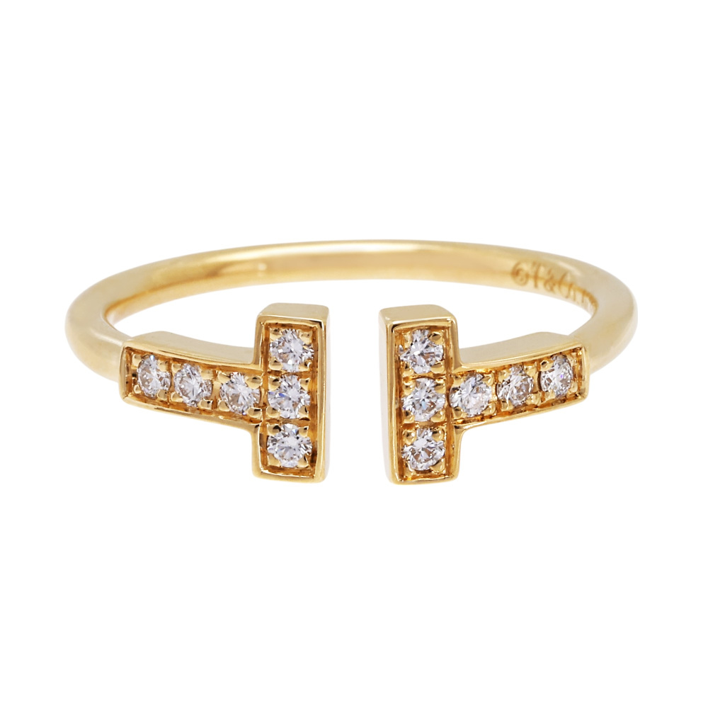 Tiffany & Co. Tiffany T Diamond Wire Ring 18K Yellow Gold 60147104