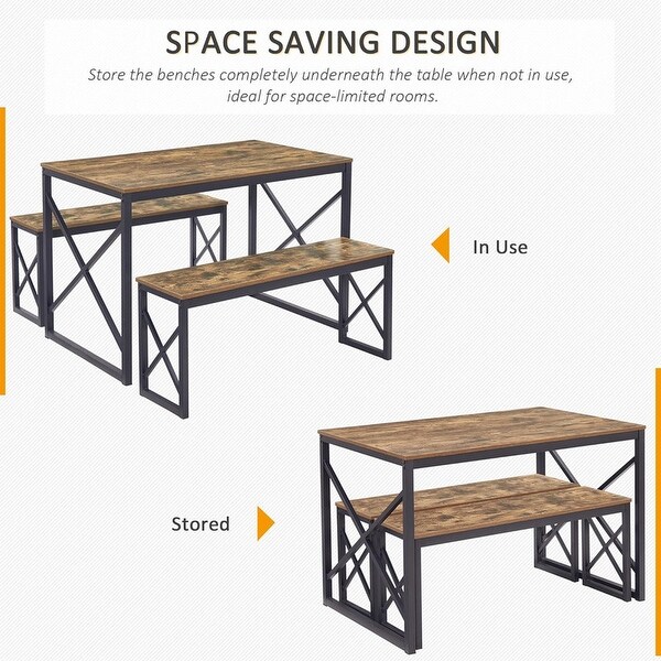 4 Person Dining Table Wooden Dining Room Set,43.3