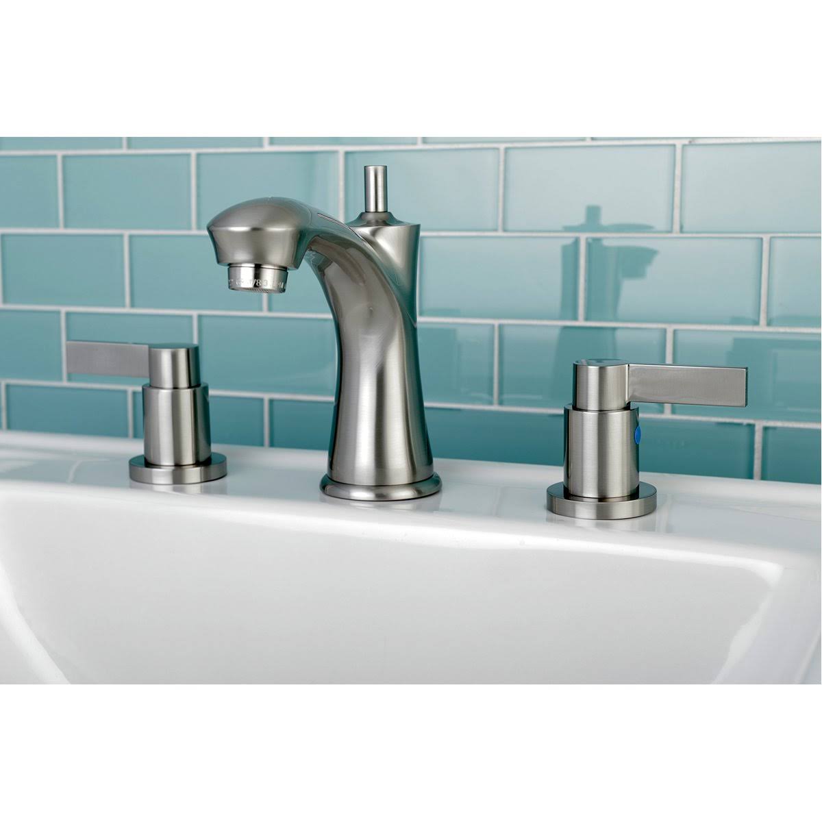 Kingston Brass NuvoFusion 8 in. Widespread Bathroom Faucet, Brushed Nickel