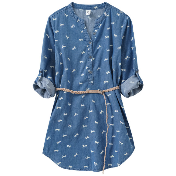 Yigga Mädchen Kleid im Denim-Look