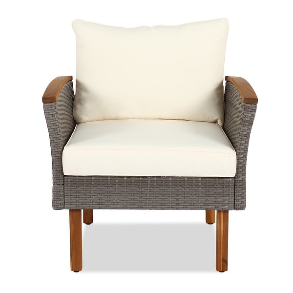 9Piece Patio Rattan Furniture Set,Beige 8