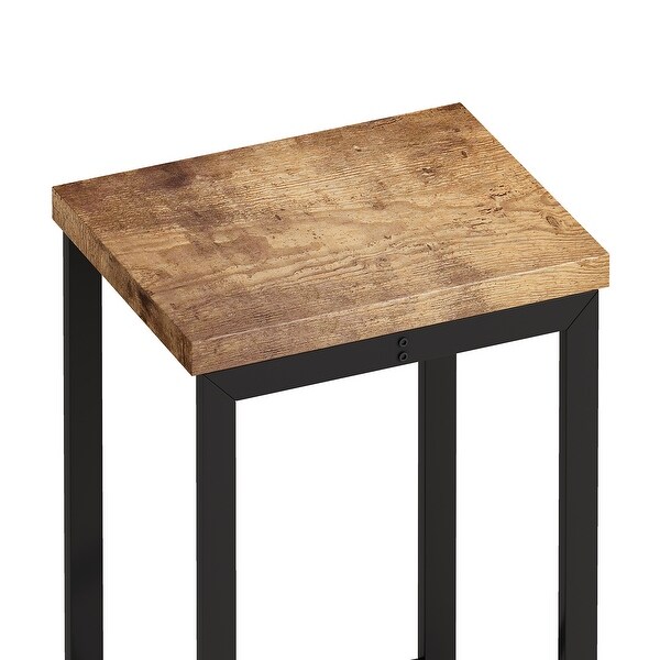 4 Pcs Kitchen Dining Table Set with 1 Table and 3 Stools,Hanging Stool Design,60.24