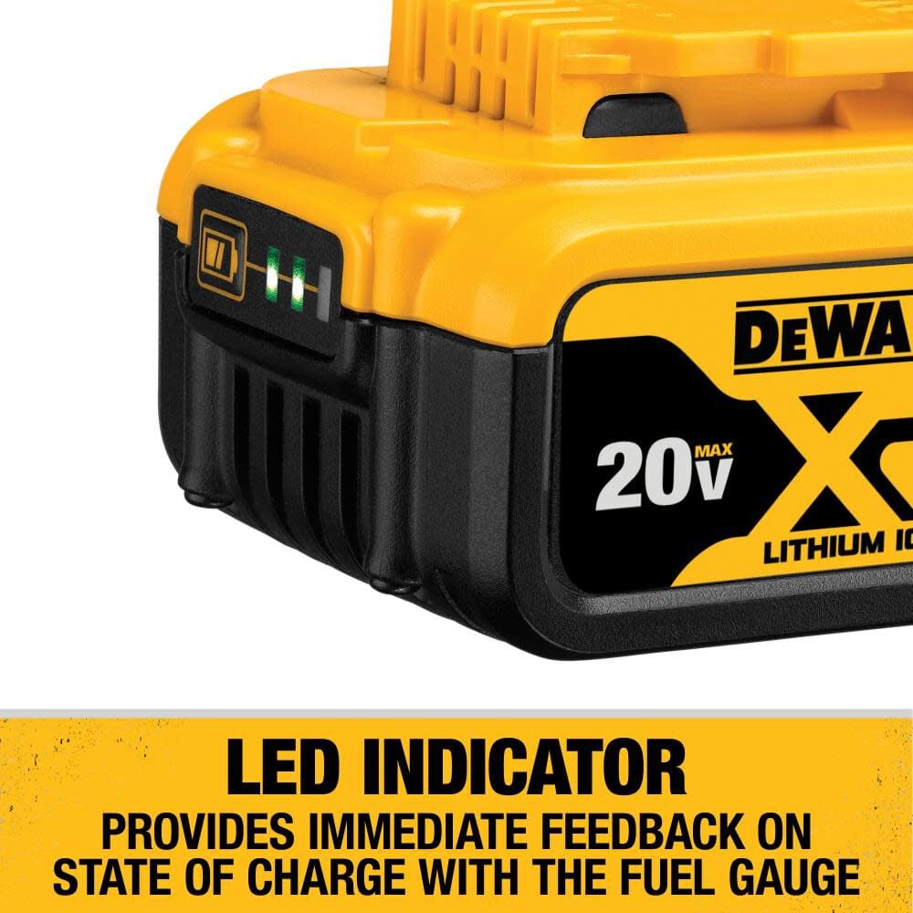 DEWALT 20V MAX XR 5.0Ah Battery 2 Pack with Charger and Bag DCB205-2CK