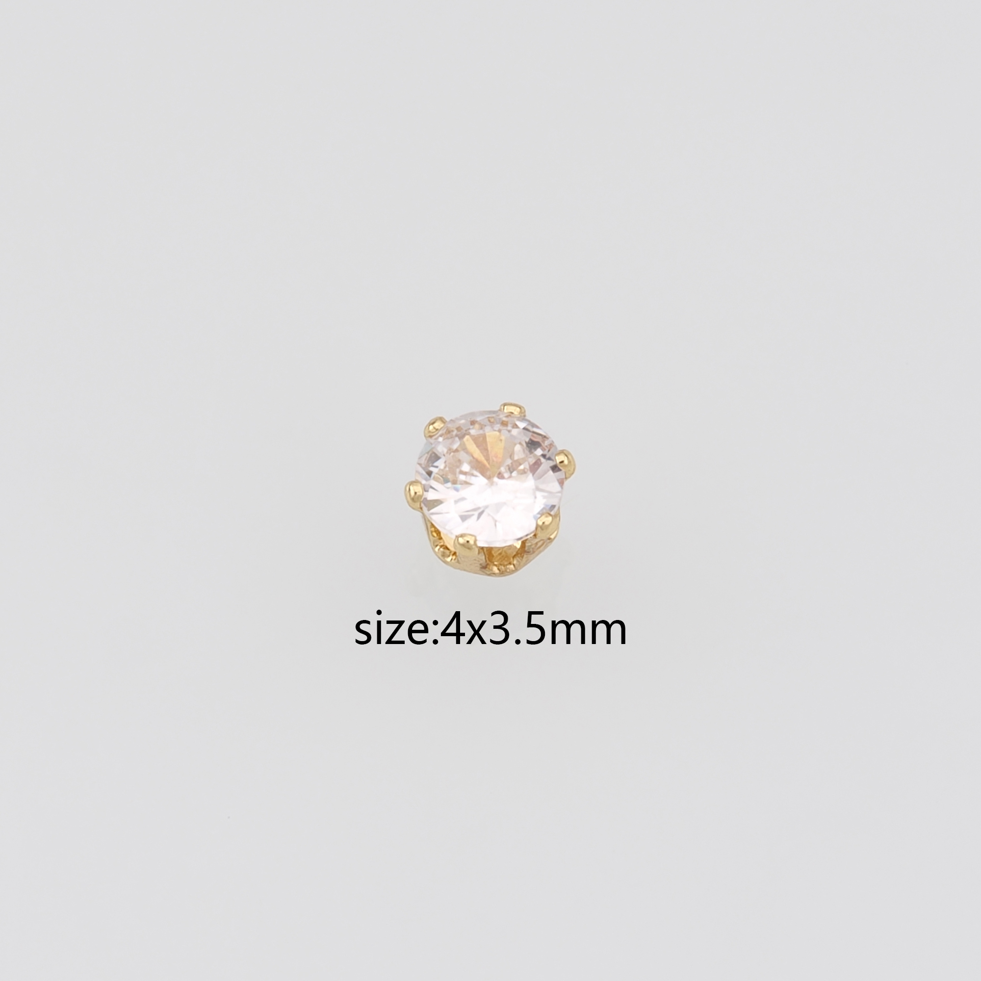 10Pcs 18K Gold Filled Round Spacer Beads,Zircon Round Beads for Bracelet Jewelry Necklace Making Supply