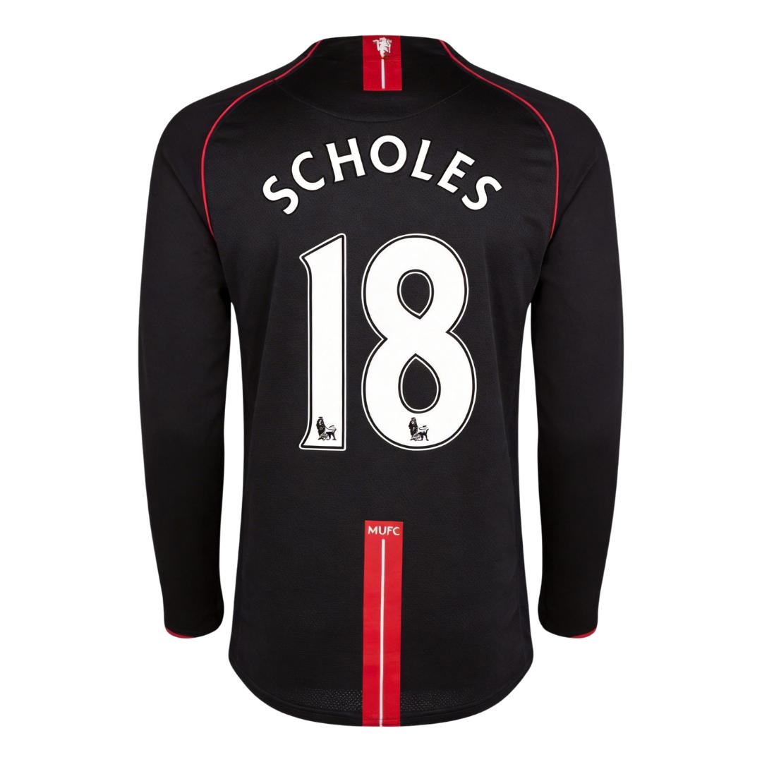 Retro Soccer Jersey SCHOLES #18 Manchester United Away Long Sleeve 2007/08