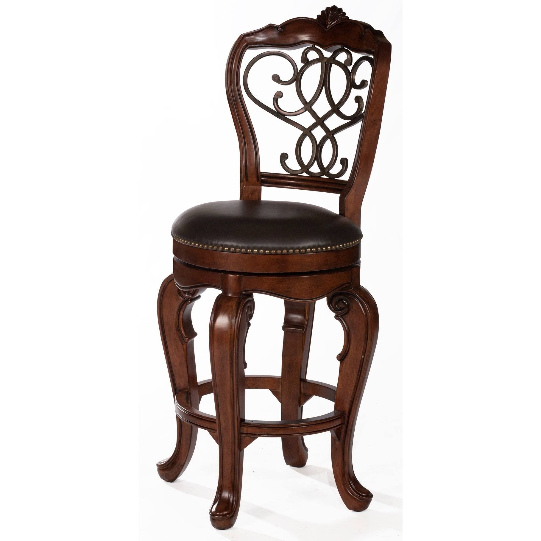 Hillsdale Furniture Burrell Swivel Counter Height Stool, Brown Cherry